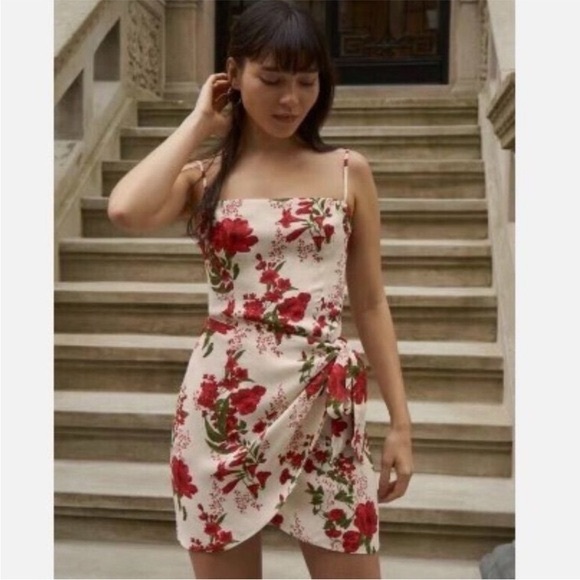 Reformation Red Floral Mini Dress